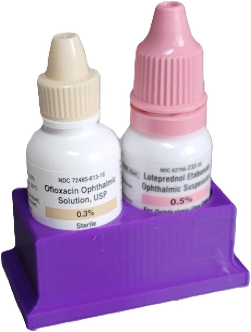 Znet3D Eye Drop Bottle Organizer, 2-Slot Stand (Purple) - Image 1